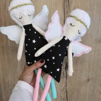 Stoffpuppe Engel 35 cm Black Star Boy Hauptbild