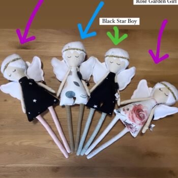 Stoffpuppe Engel 35 cm Black Star Boy Zusatzbild-1