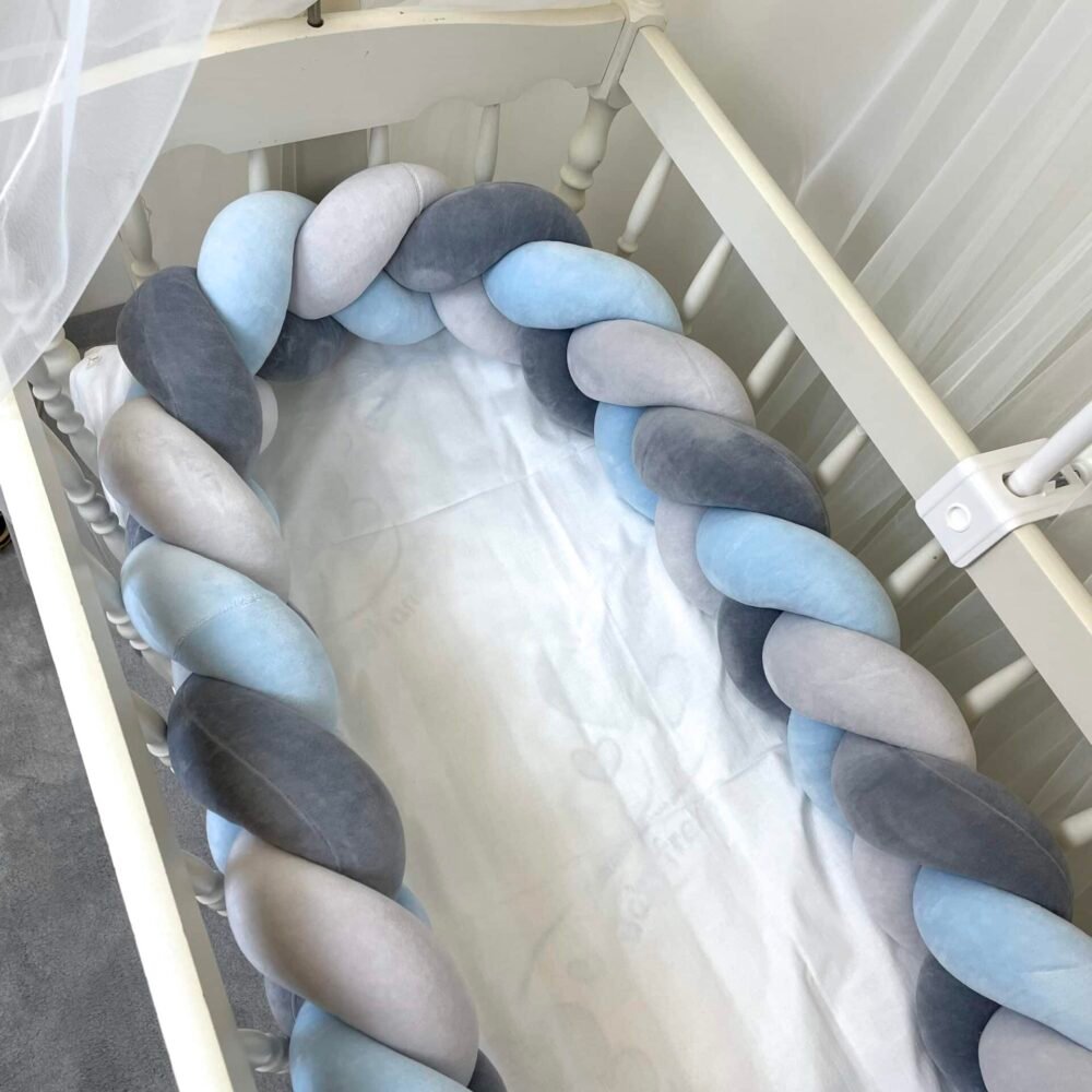 Letto a forma di serpente in velluto blu grigio immagine principale