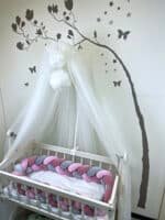 Bettschlange Velours Pink Grey Zusatzbild-1