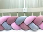 Bettschlange Velours Pink Grey Zusatzbild-3