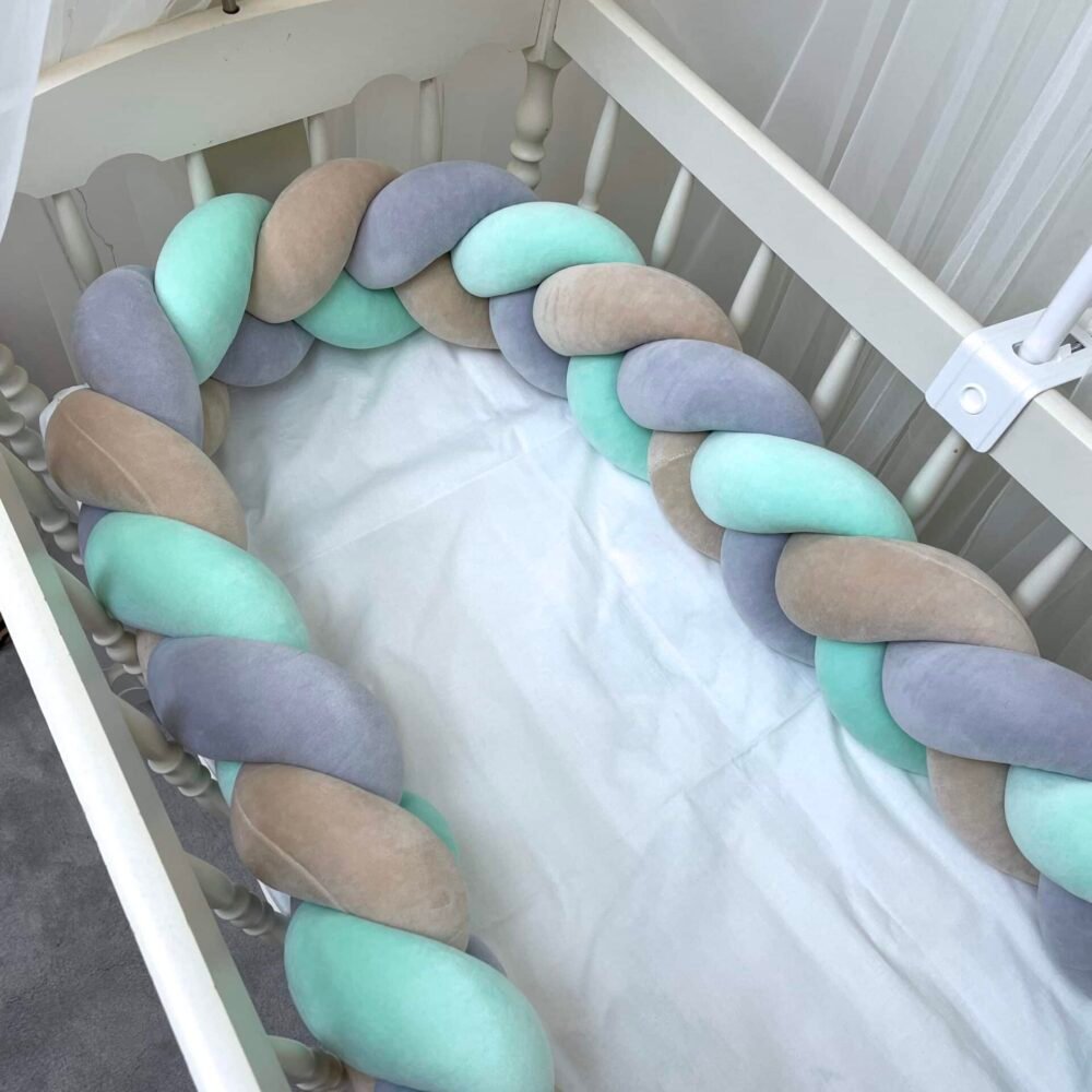 Bettschlange Velours Mint Grey Beige Hauptbild