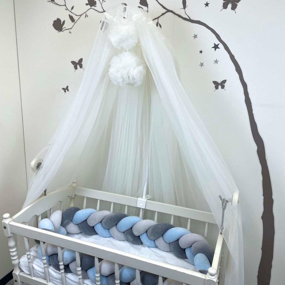 Letto a forma di serpente in velluto blu grigio Immagine aggiuntiva-1