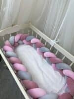 Bettschlange Velours Pink Grey Hauptbild