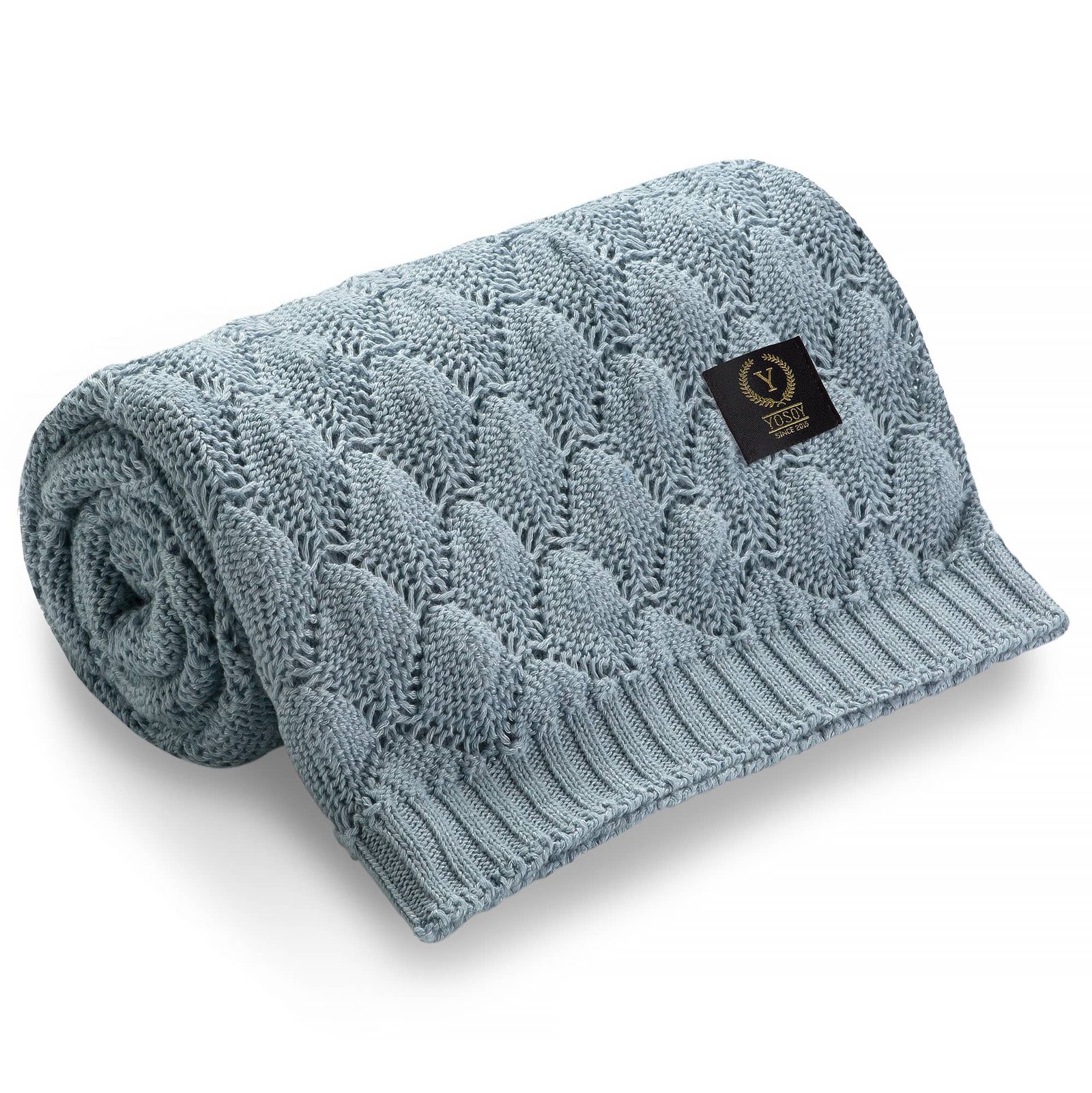 Coperta di bambù blu Copertina per neonati in bambù a forma di conchiglia, colore blu (immagine principale)