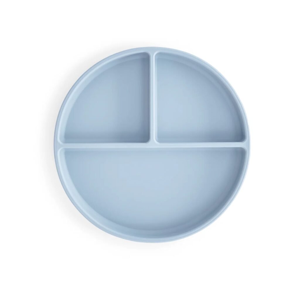 Mushie Silikon Teller mit Saugnapf Powder Blue Hauptbild