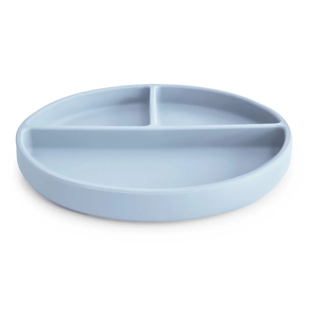 Mushie Silikon Teller mit Saugnapf Powder Blue Zusatzbild-1