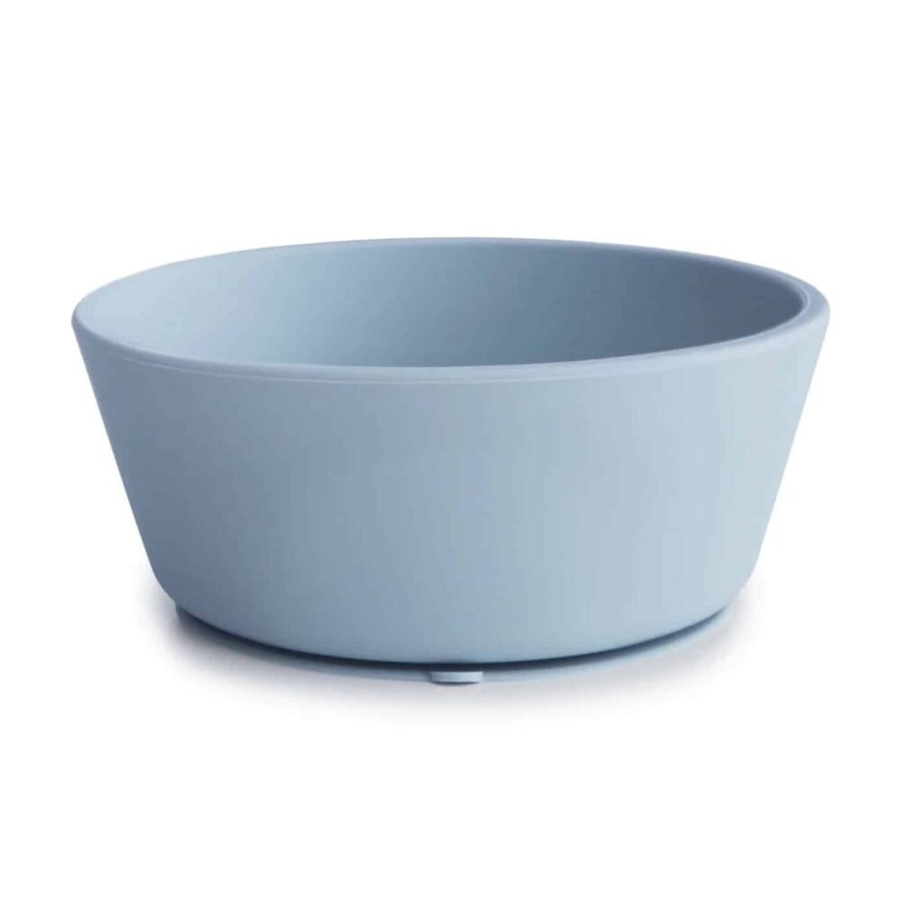 Ciotola in silicone Mushie con ventosa, colore azzurro polvere (immagine principale)