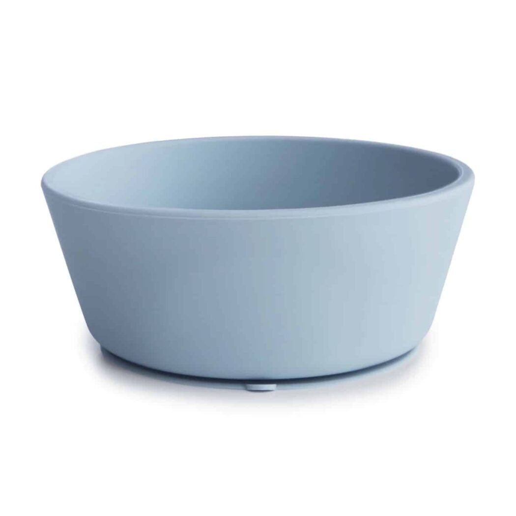 Mushie Silicone Bowl with Suction Cup Powder Blue Main Image