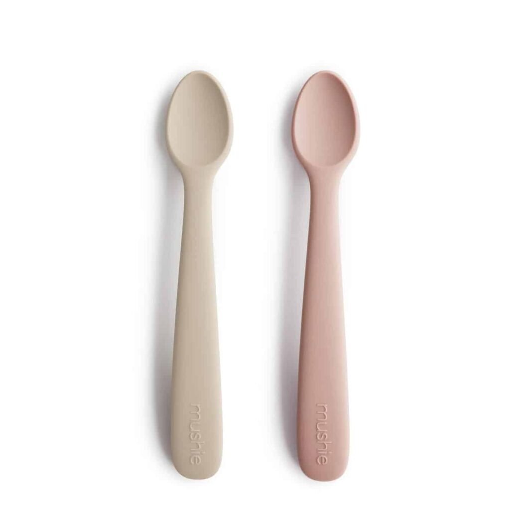 Mushie Baby Spoon 2-Piece Set Blush/Shifting Sand Main Image