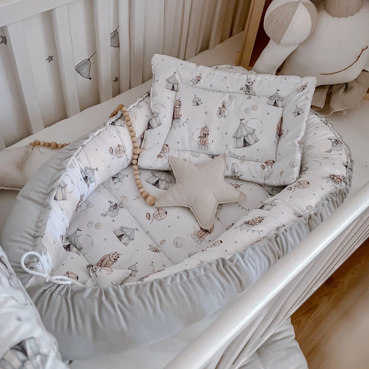 Babynest Circus Grey Babynest Premium Circus Grau Hauptbild