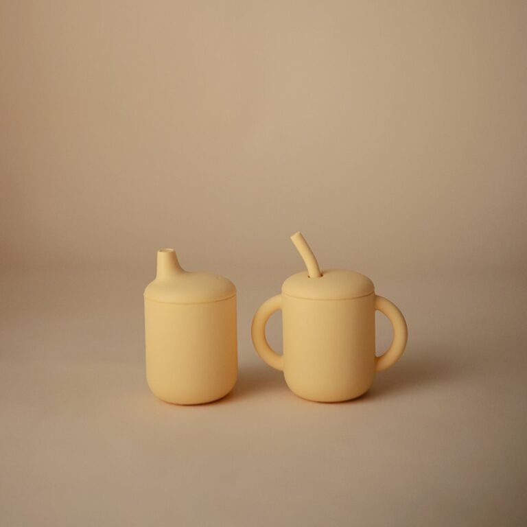 Mushie Trinklernbecher mit Strohhalm Pale Daffodil Zusatzbild-1