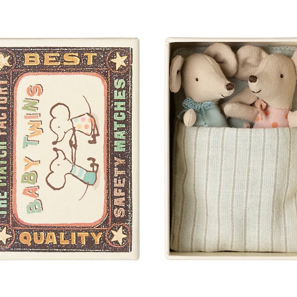 Jumeaux Maileg, bébés souris dans une boîte d'allumettes (image principale)