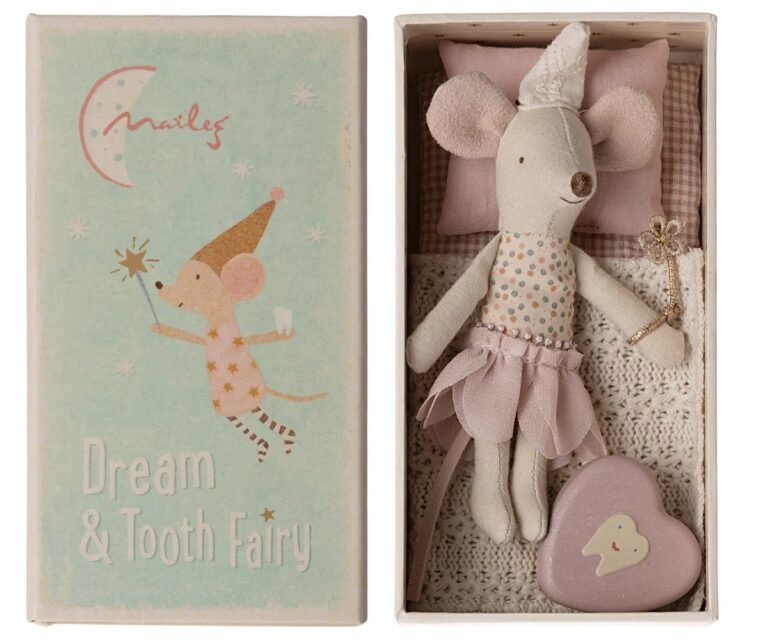 Maileg-Tooth Fairy Mouse in Matchbox - Rose Main Image