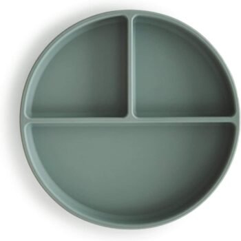Piastra in silicone Mushie con ventosa, colore blu Cambridge (immagine principale)
