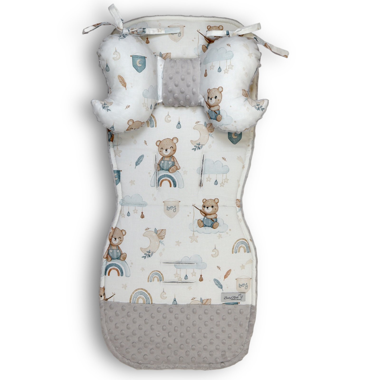 Kinderwagen Sitzauflage & Anti-Schock Kissen |Premium Baumwolle &  Minky-Stoff |Teddy Bear - Kaufen bei BabyNest