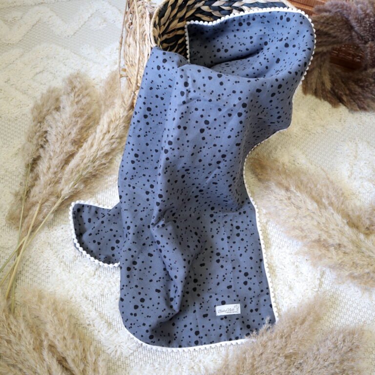 Babydecke| Premium Double Musselin |Small Dots & Bommel Hauptbild