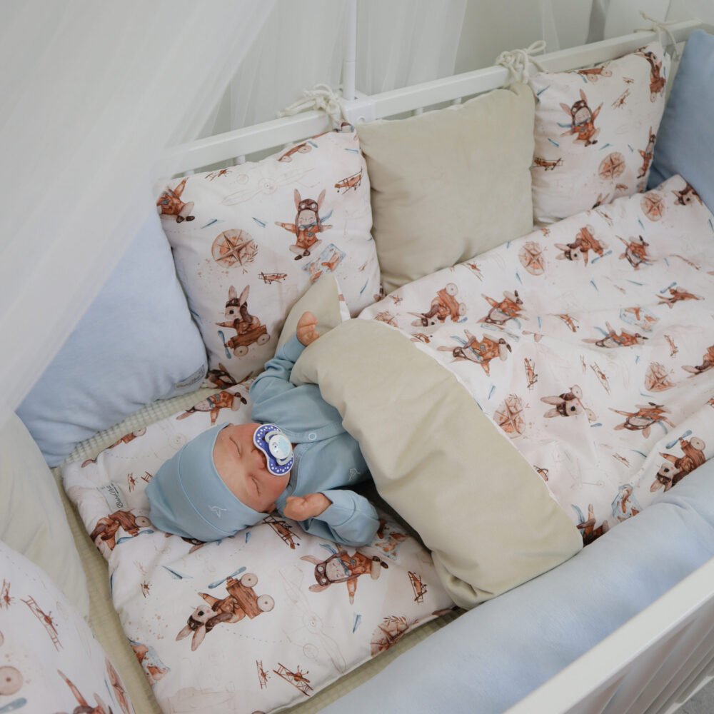Set completo di biancheria da letto | Flying Away Premium | Velluto beige | TOG 2.5 | 0-3 anni Immagine aggiuntiva 1