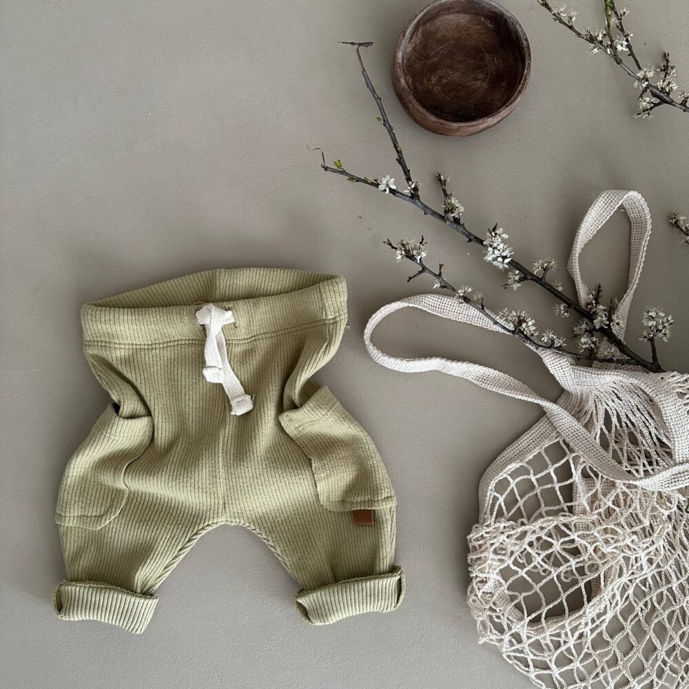 Leggings a coste morbide | Immagine principale color salvia