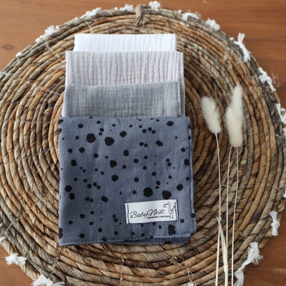 Ensemble de 4 lingettes en mousseline de qualité supérieure, image principale Stones