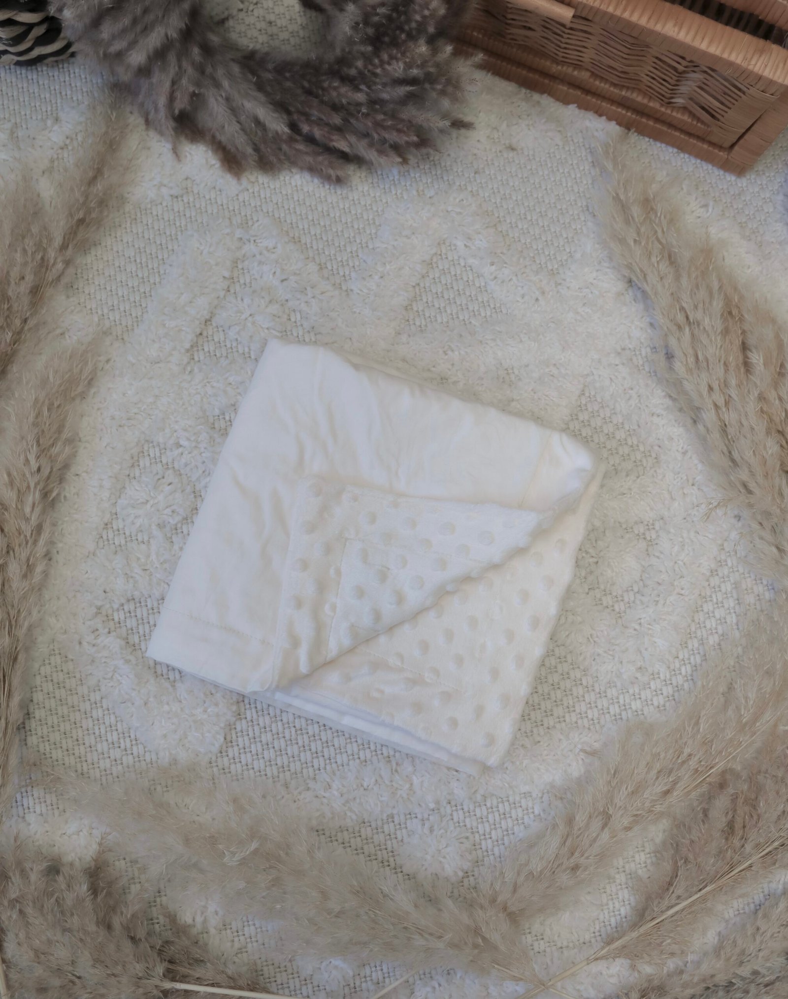 Premium Minky Minimal Cream cuddly blanket 12362 Premium Minky Minimal Cream Cuddly Blanket (Main Image)