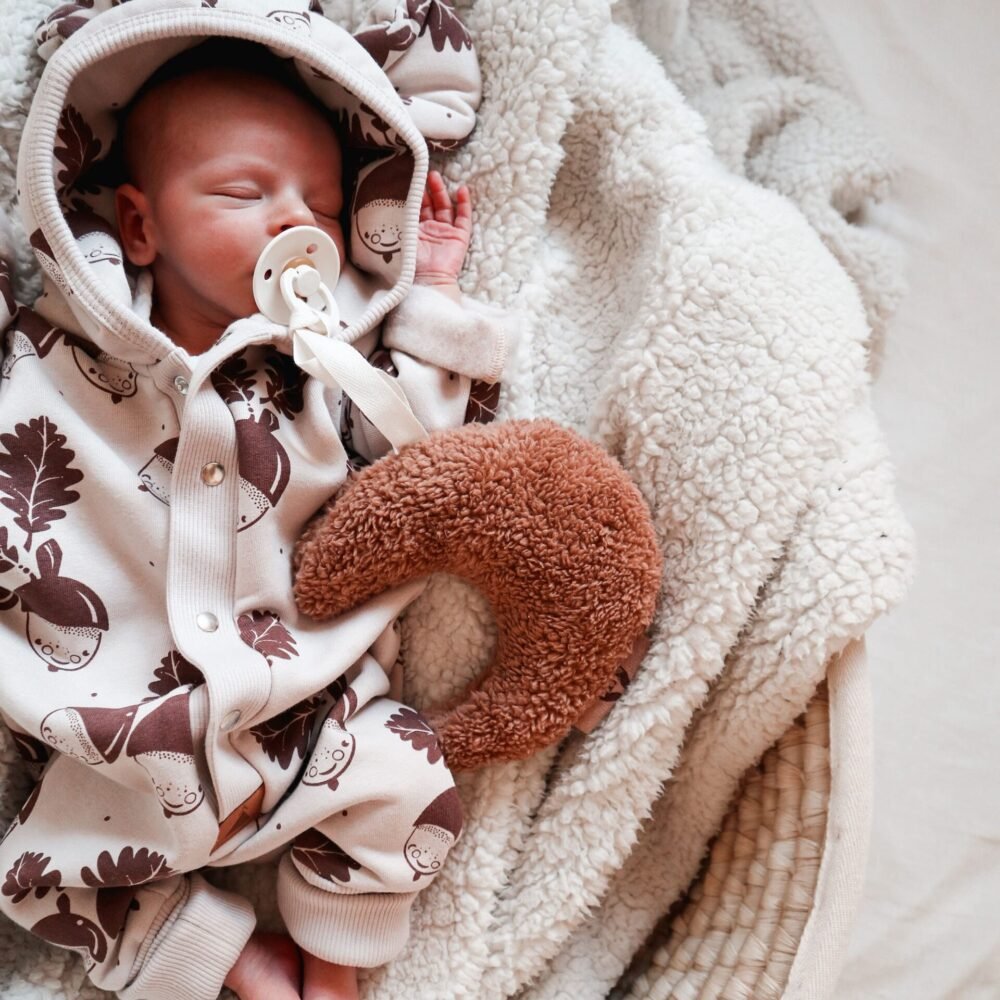 Fleece Overall with Ears|GOTS Baumwolle|Accorns Beige Zusatzbild-1