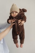 Fleece Overall with Ears|GOTS Baumwolle|Teddy Brown Hauptbild