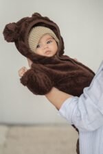 Fleece Overall with Ears|GOTS Baumwolle|Teddy Brown Zusatzbild-1