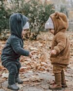 Fleece Overall with Ears|GOTS Baumwolle |Teddy Caramel Zusatzbild-2