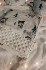 Set Kuscheldecke-Kissen|Premium Baumwolle|Snowman Cream Zusatzbild-1