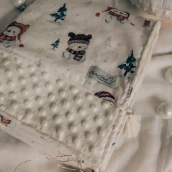 Set Kuscheldecke-Kissen|Premium Baumwolle|Snowman Cream Zusatzbild-1