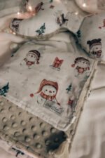 Set Kuscheldecke-Kissen|Premium Baumwolle|Snowman Beige Zusatzbild-1