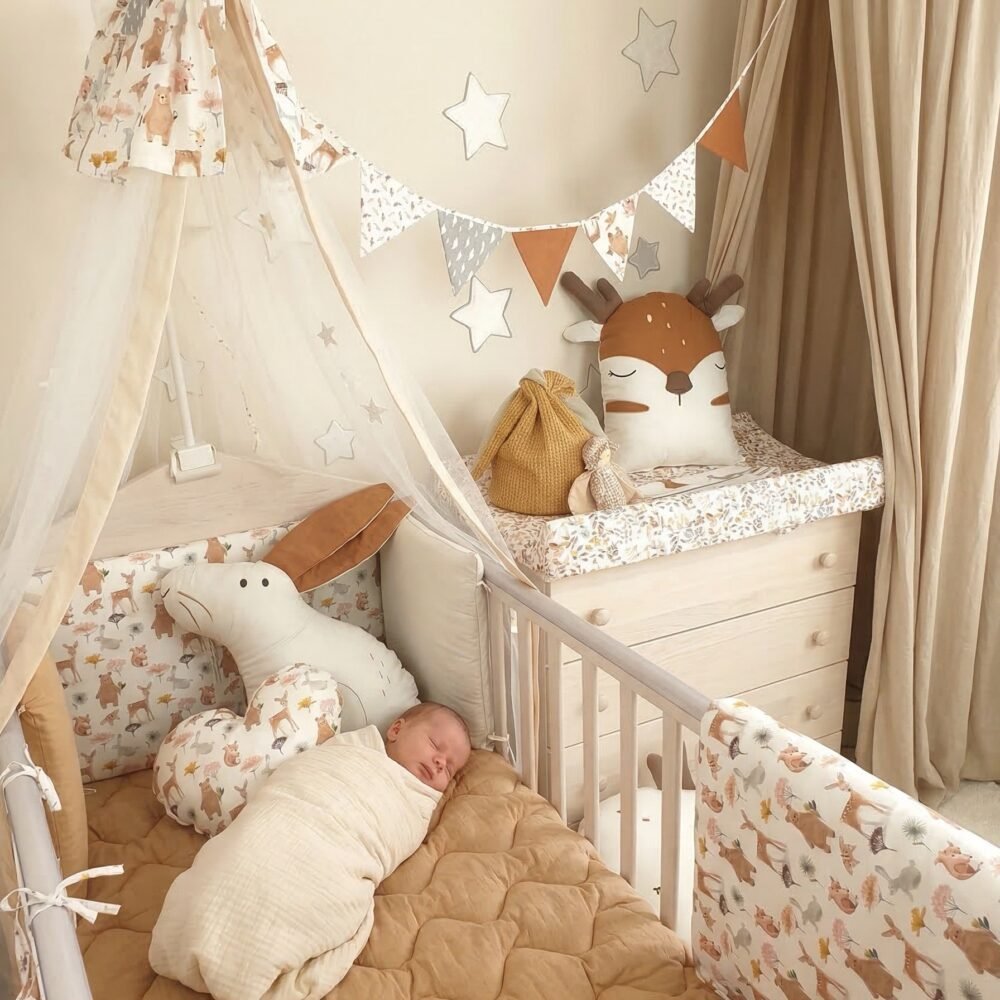 Set completo di biancheria da letto, 7 pezzi | Cotone di alta qualità | TOG 2.5 | 0-5 anni | Foresta (immagine principale)