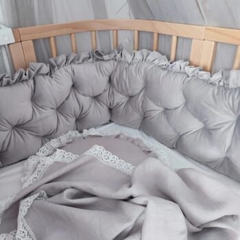 Bettumrandung Samt Glam Grau 210 cm Zusatzbild-4