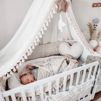 Ciel de lit bohème en coton Oeko-Tex | Image principale couleur crème