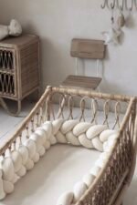 Paracolpi per letto in velluto intrecciato | 360 cm | Crema Immagine aggiuntiva-2