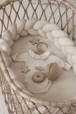 Paracolpi per letto in velluto intrecciato | 360 cm | Crema Immagine aggiuntiva-3
