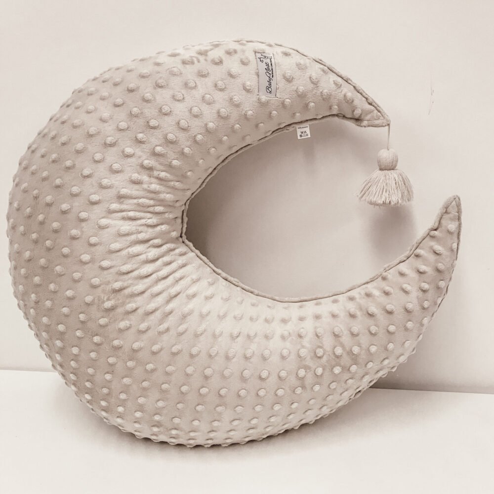 Nursing Pillow Crescent Moon | Minky | Beige Main Image