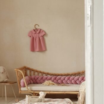 Bettschlange Velours - geflochten |360 cm|Altrosa Zusatzbild-1