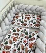 Bettschlange Velours – Geflochten |410 cm|Grau Hauptbild