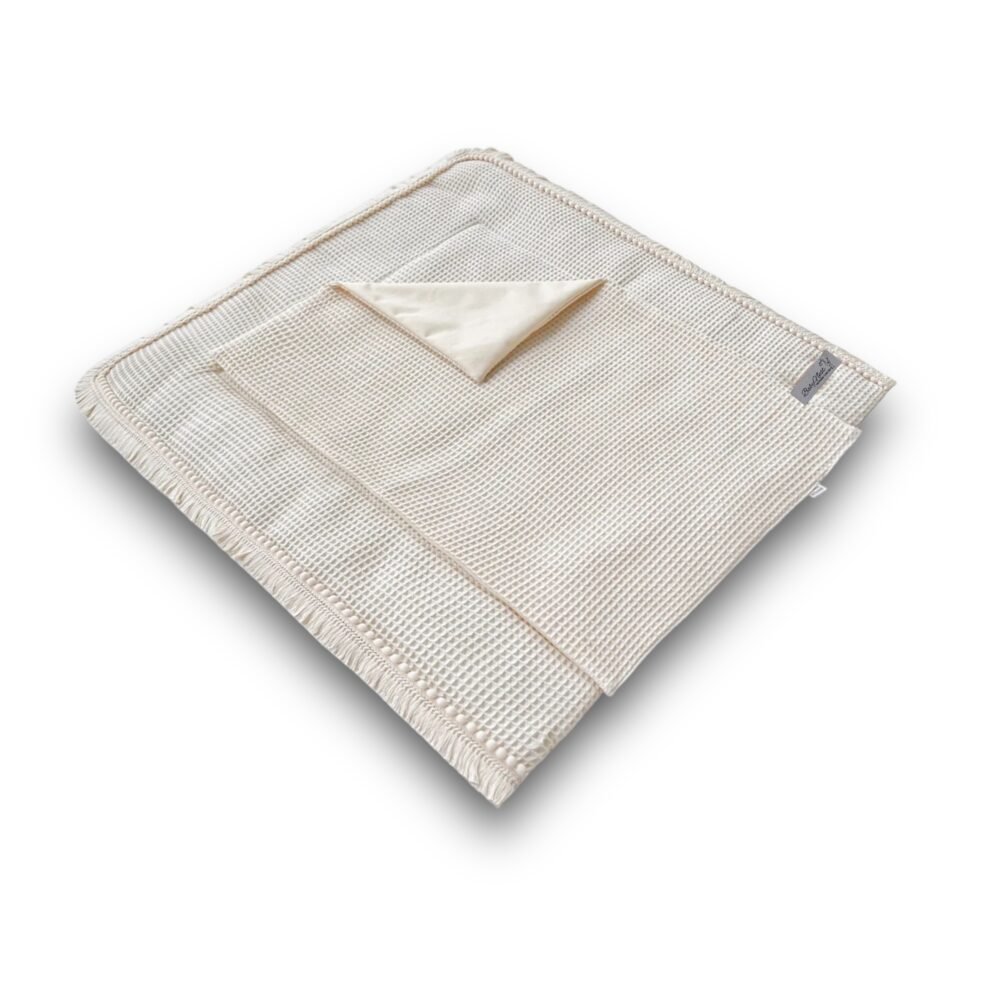 Boho waffle changing mat including removable waterproof pad | Cream Additional image-1