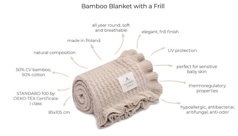 MY MEMI | Bambus Decke Frill | Light Beige Zusatzbild-1