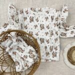 Baby Set |Sweat, Hose & Headband|GOTS Baumwolle|Pastel Roses Zusatzbild-1