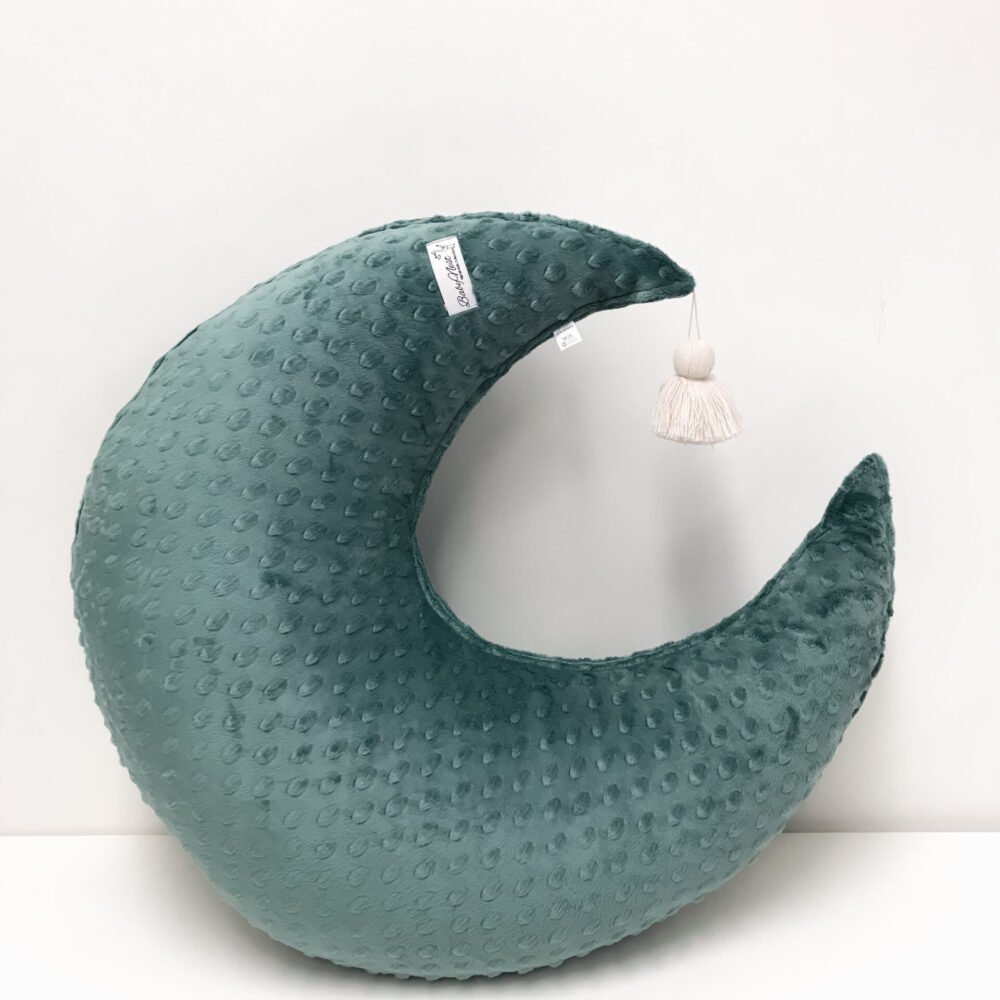 Nursing Pillow Crescent Moon | Minky | Teal Main Image