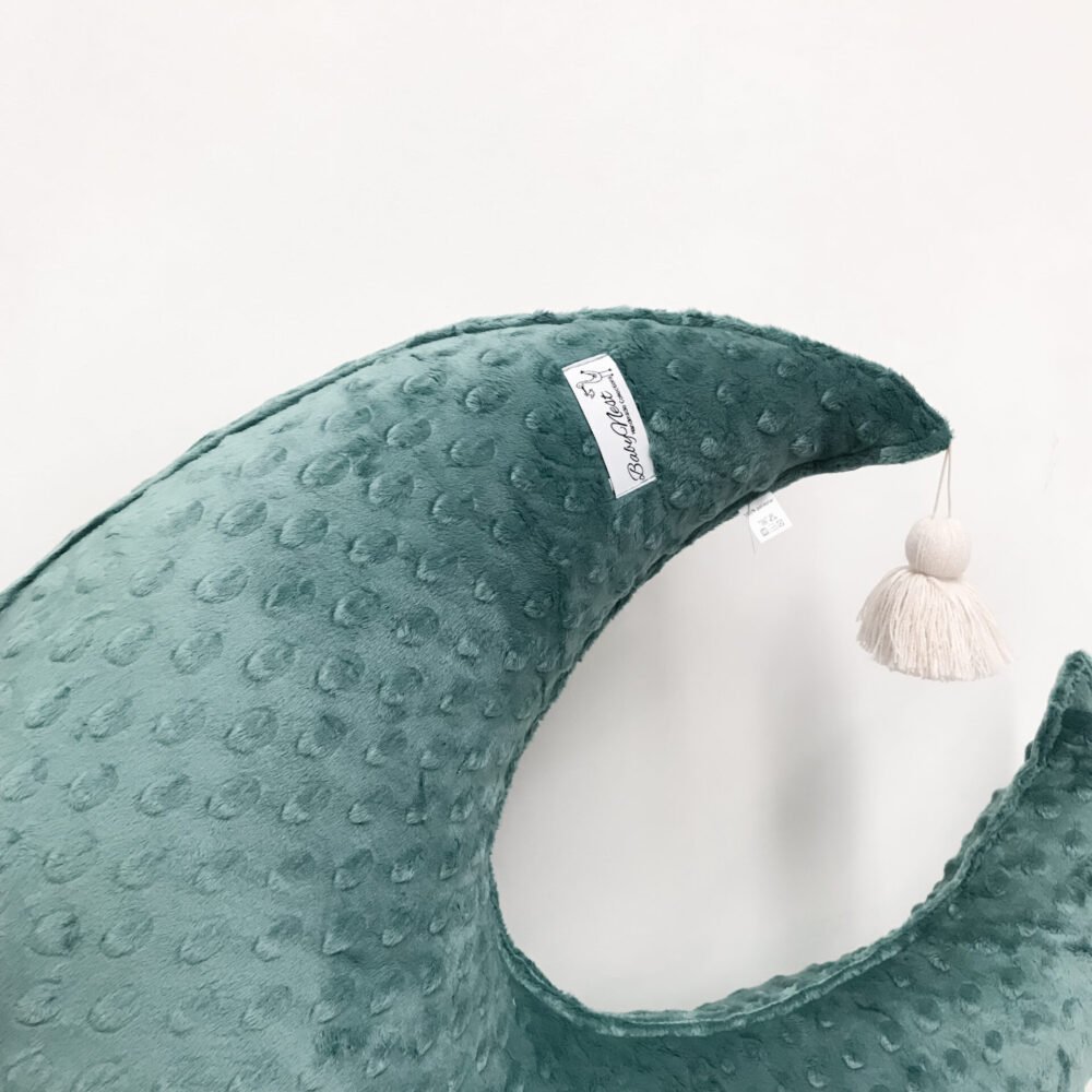 Nursing Pillow Crescent Moon | Minky | Teal Additional Image 1
