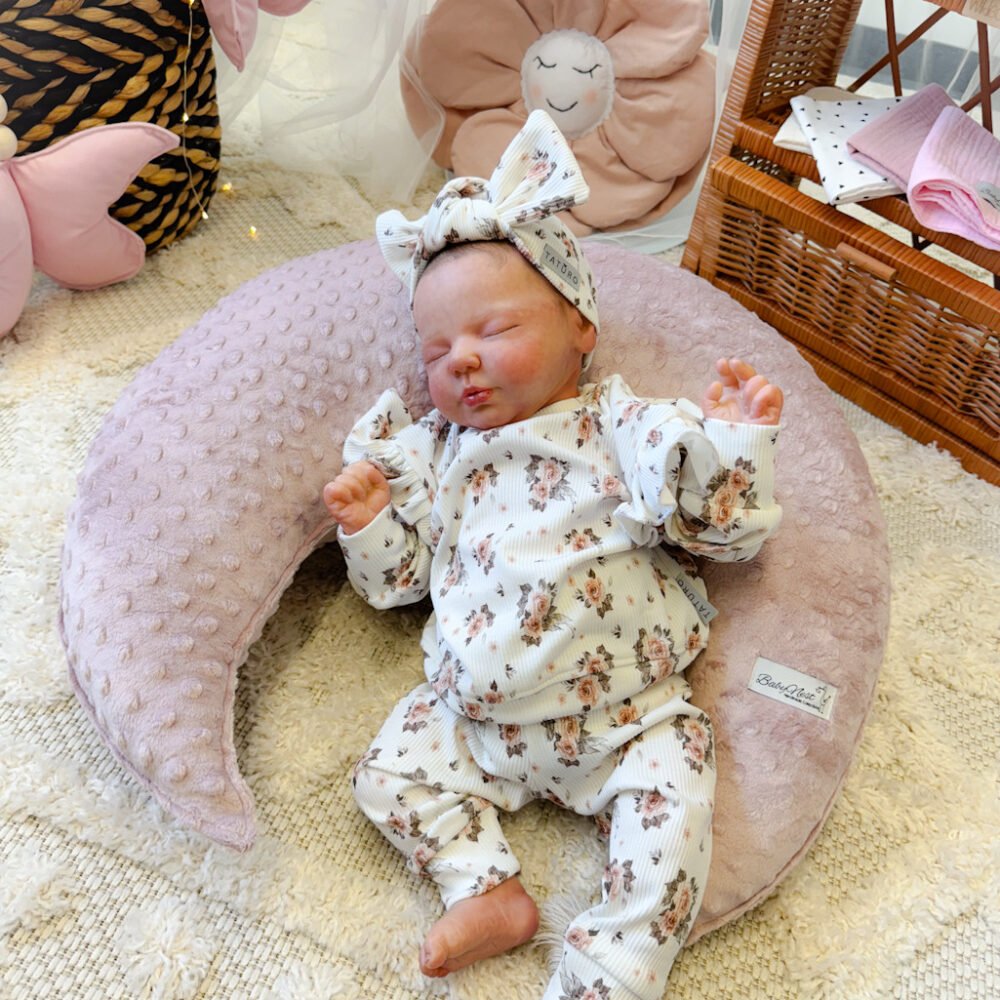 Nursing Pillow Crescent Moon | Minky | Pink Additional Image 1