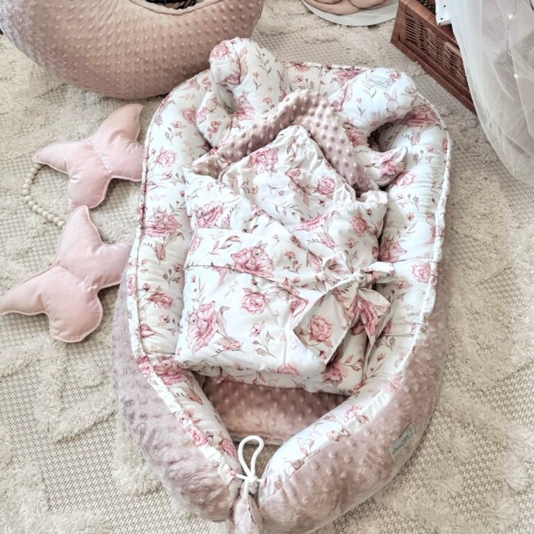 Babynest 4er Premium Set Peonies & Bunny Rosa Hauptbild
