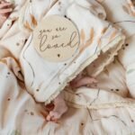 Babydecke| Double Premium Musselin 4-lagig Boho |Boho Leaves Light Zusatzbild-1