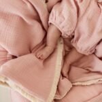 Babydecke| Double Premium Musselin 4-lagig Boho |Altrosa Zusatzbild-1