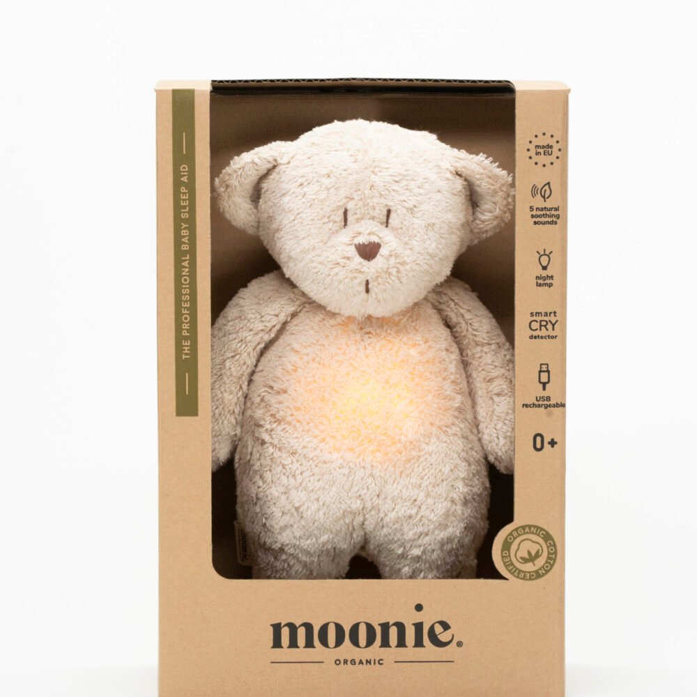 Moonie 2.0 Bear Sand – Ausilio per il sonno con rumore rosa Immagine principale